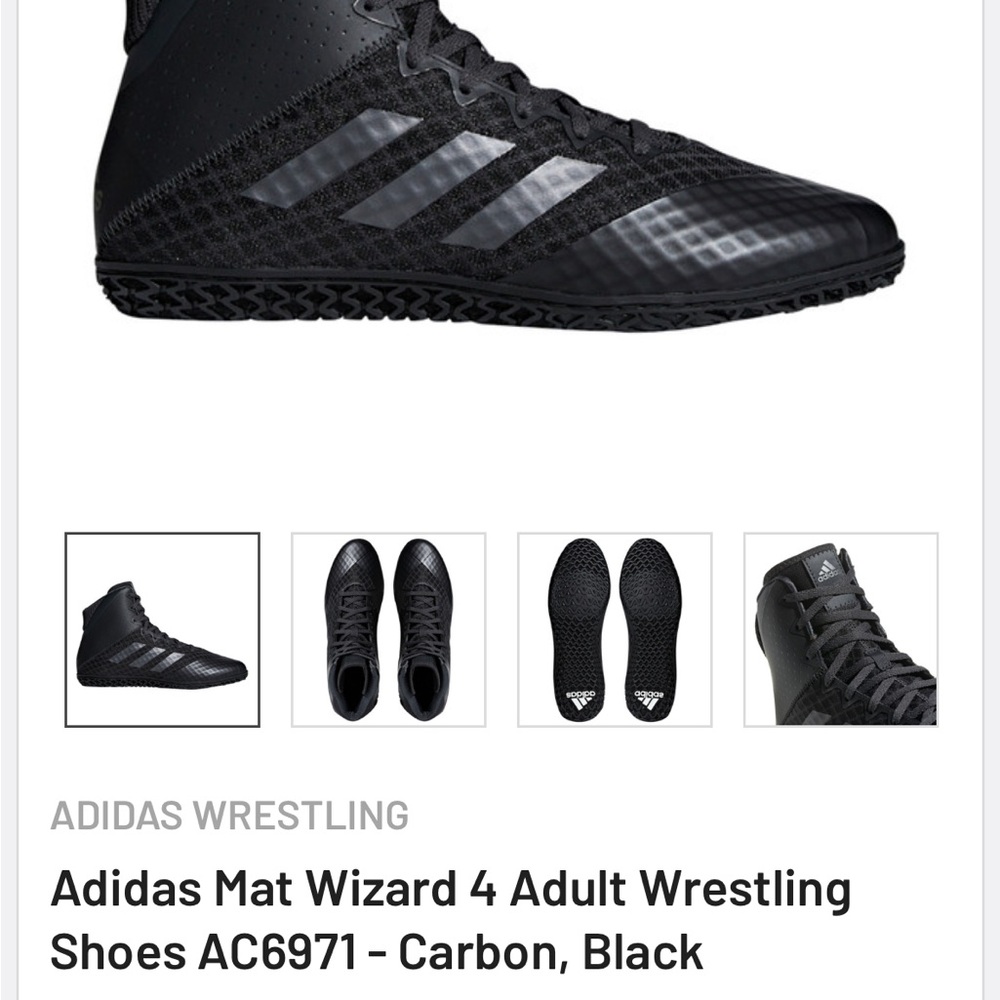 Adidas Mat Wizard 4 Wrestling Shoes - Carbon Black